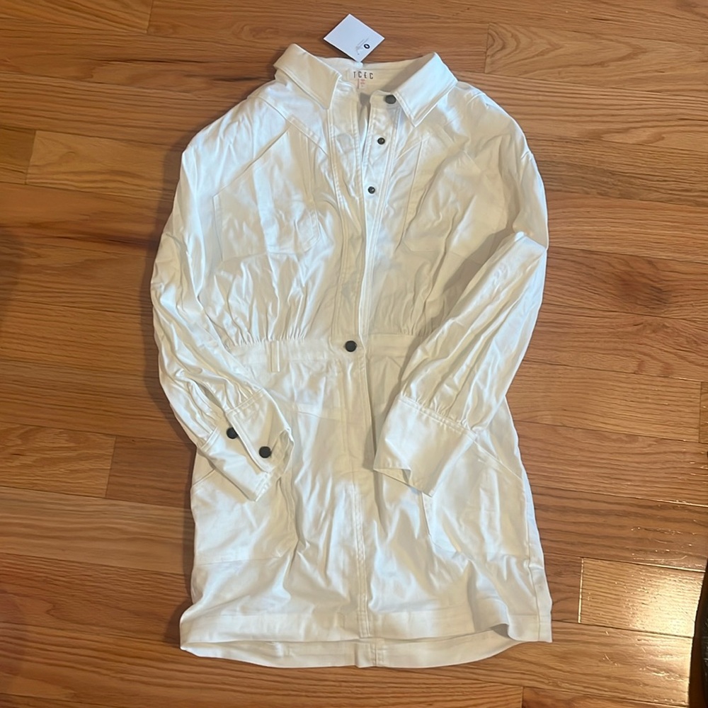 Brand new with tags white denim collared dress